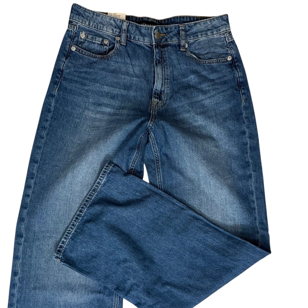 NWT Aeropostale‎ Women's Size 8 High Rise Full Wide Leg Jeans Dark Wash 5-pocket - Picture 7 of 16